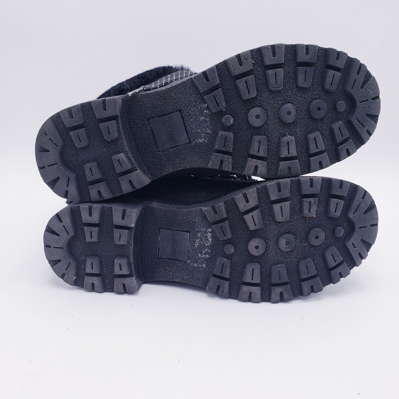 J.Crew Nordic Black Hiking Combat Boots Shearling Upper F8444 Size 8 - Picture 8 of 11